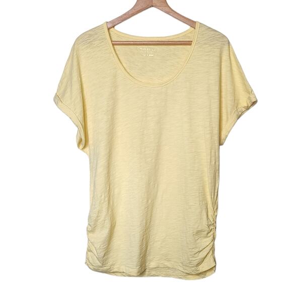 🌻3 for $18 Maurices Yellow Gathered Side T Shirt - Picture 1 of 5